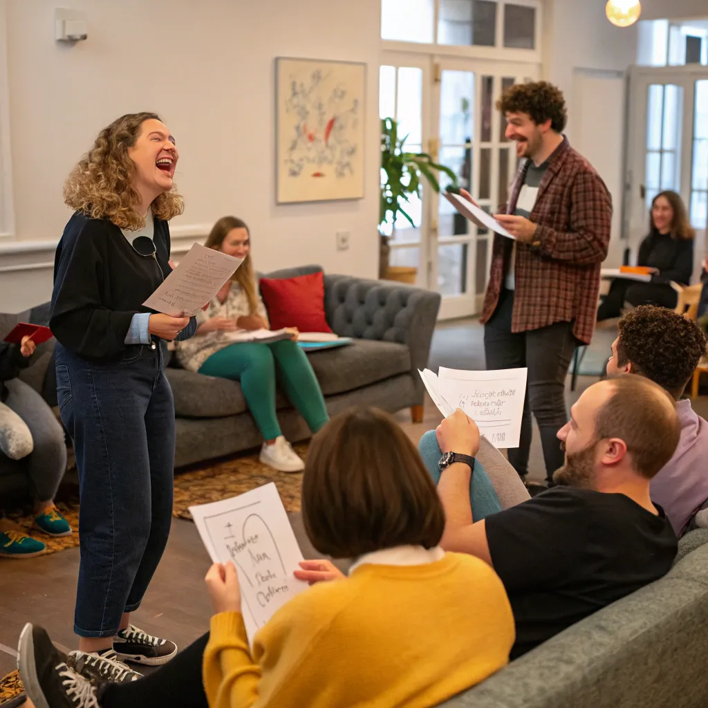 Comedy workshop in progress