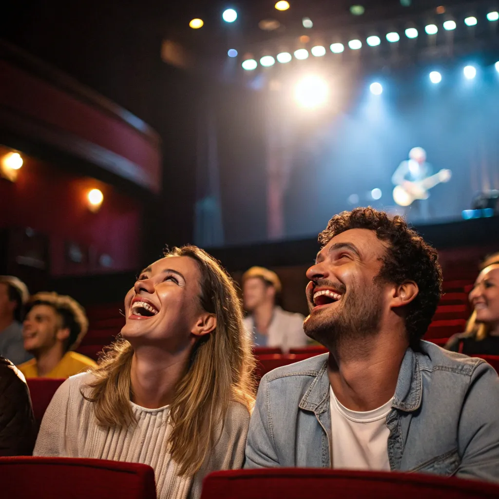 Audience laughing during performance
